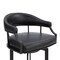 Armen Living Pharaoh Swivel 26" Black Powder Coated and Black Faux Leather Metal Bar Stool 721535743315 - alternate 8